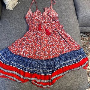 Sfera blue & red paisley summer sundress size medium